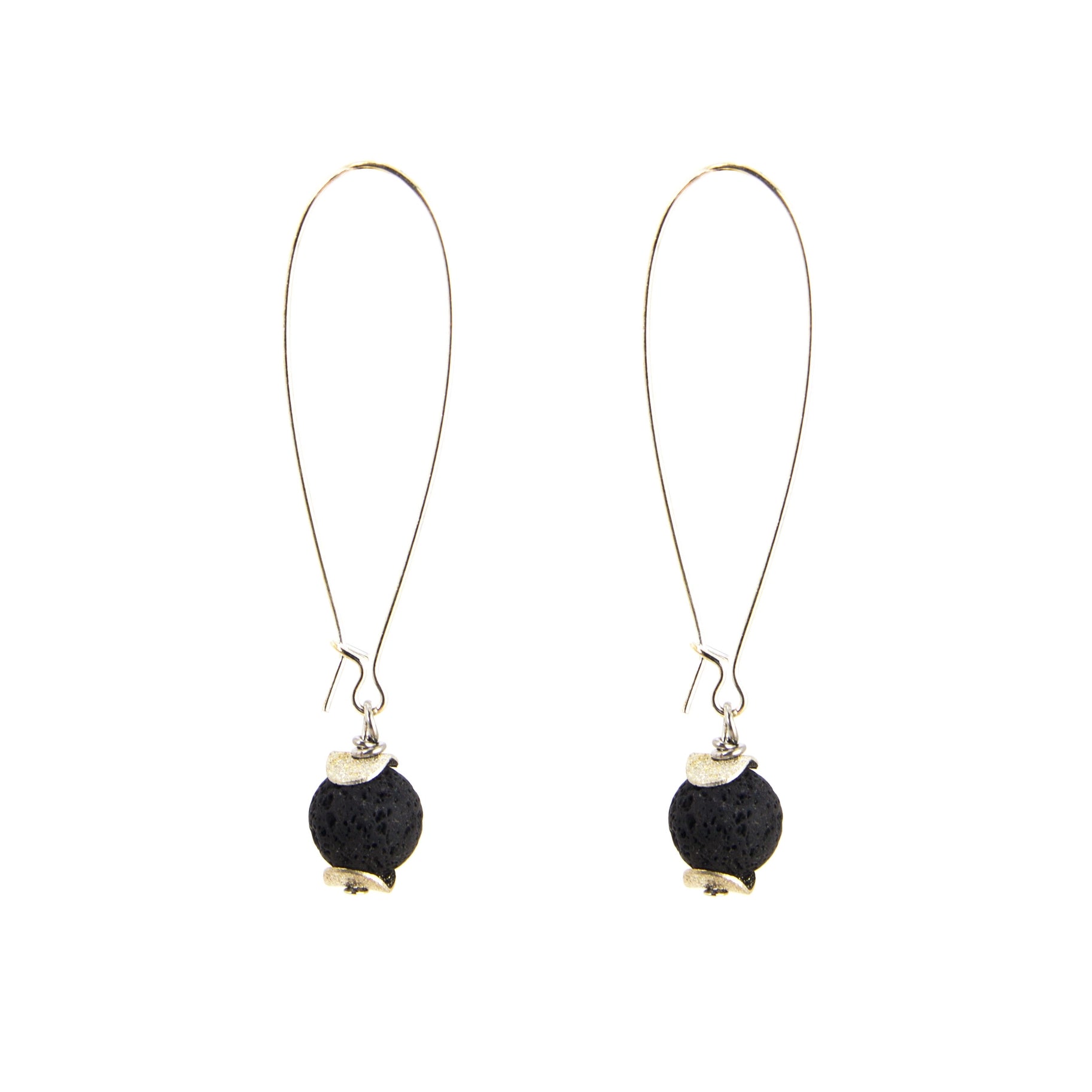 Lange lava oorbellen