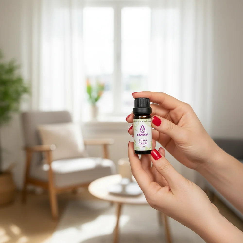 Warmtekussen maan Oudroze + etherische olie Cypres