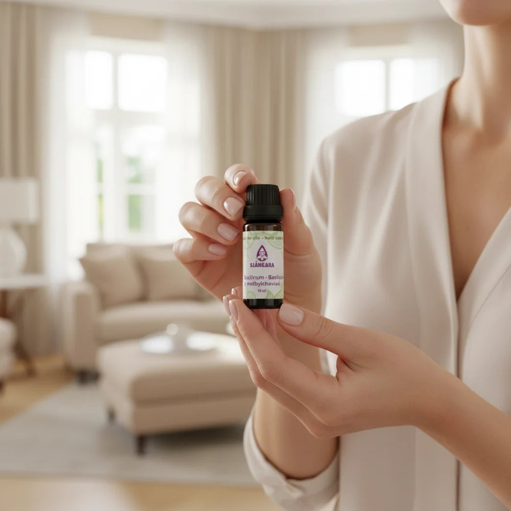 Autodiffuser walnoot + etherische olie Basilicum ct methylchavicol