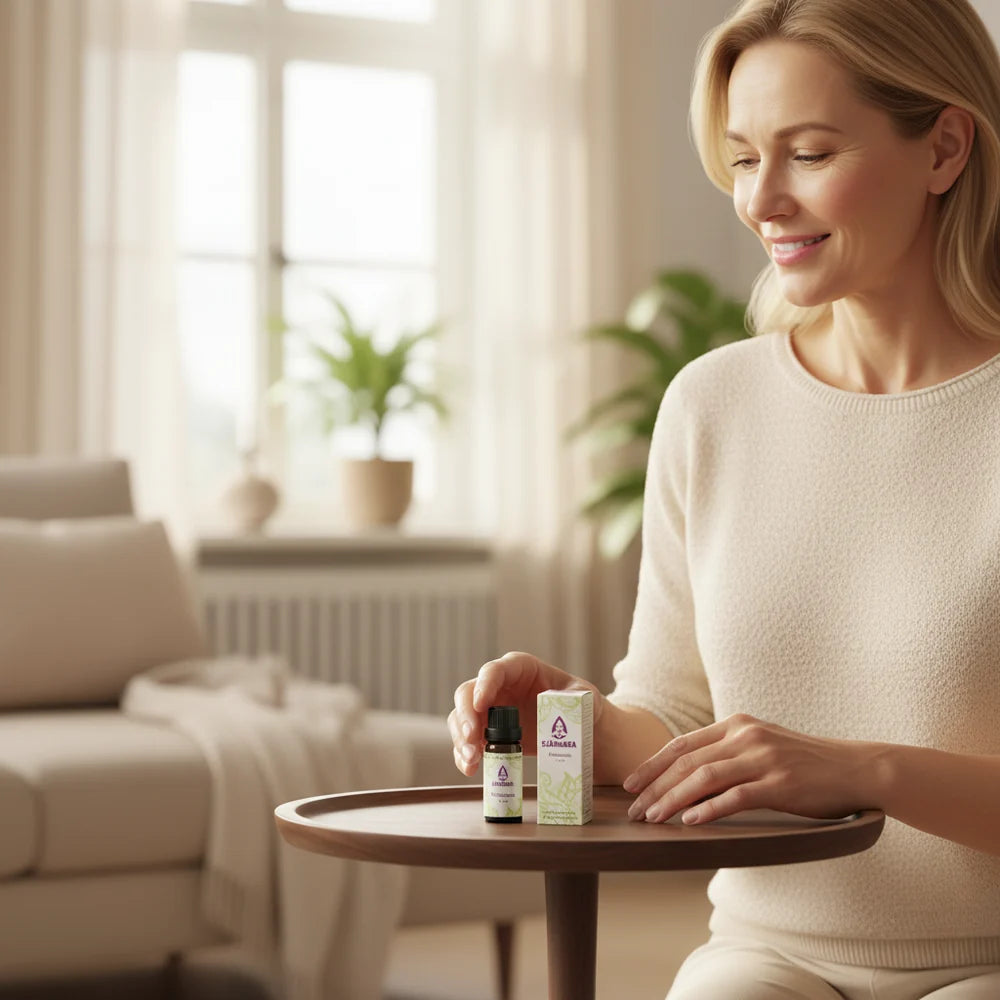 Warmtekussen maan Beige + etherische olie Palmarosa