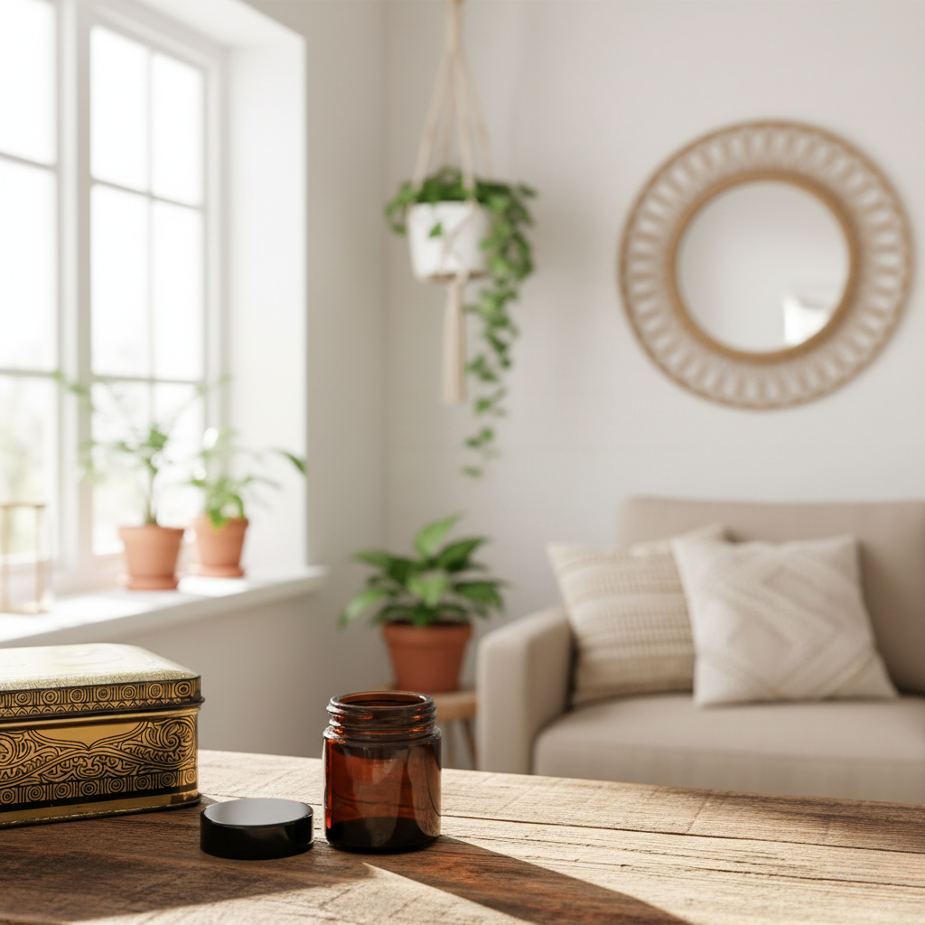 Bruine glazen crémepotten