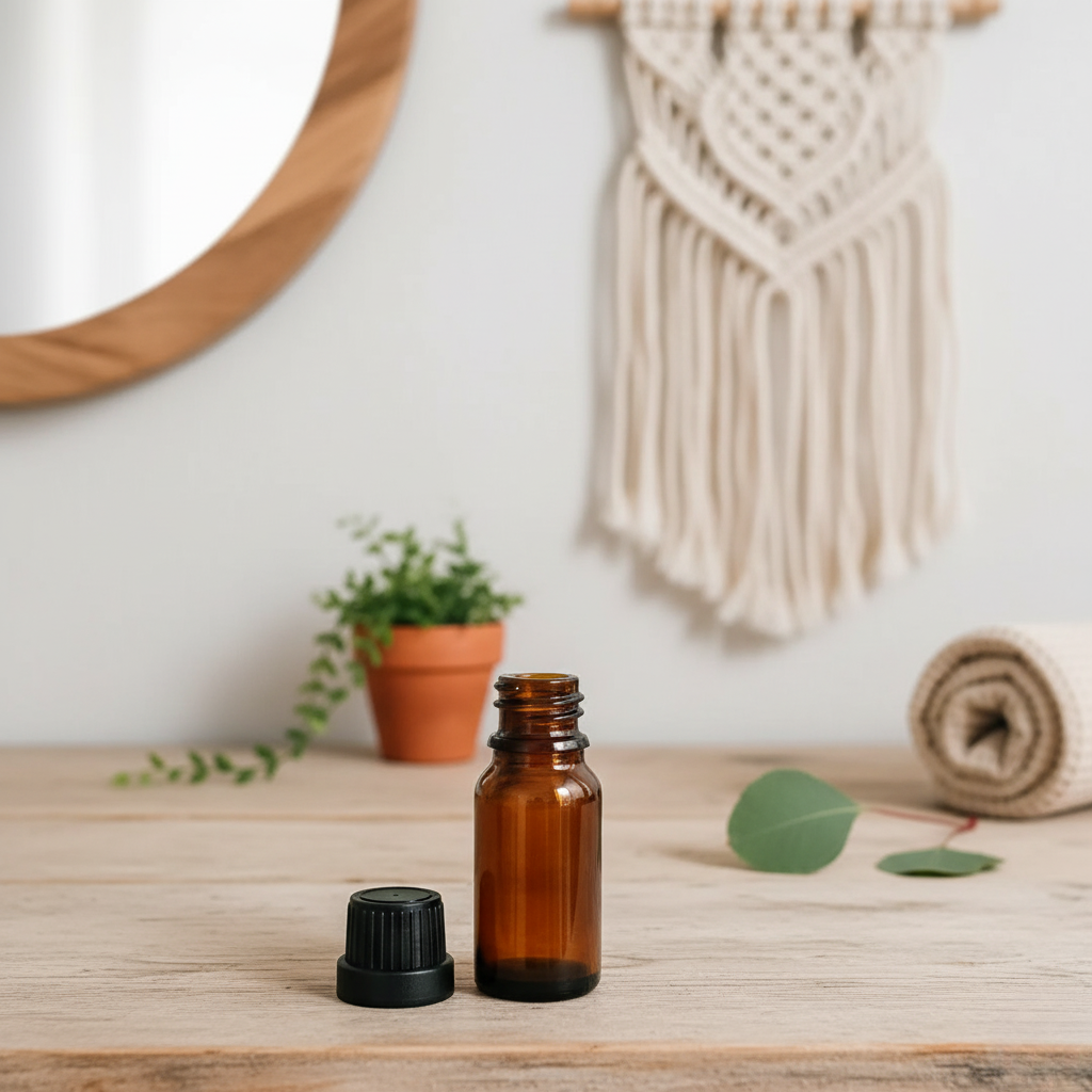 Bruin glazen flesje met druppelteller