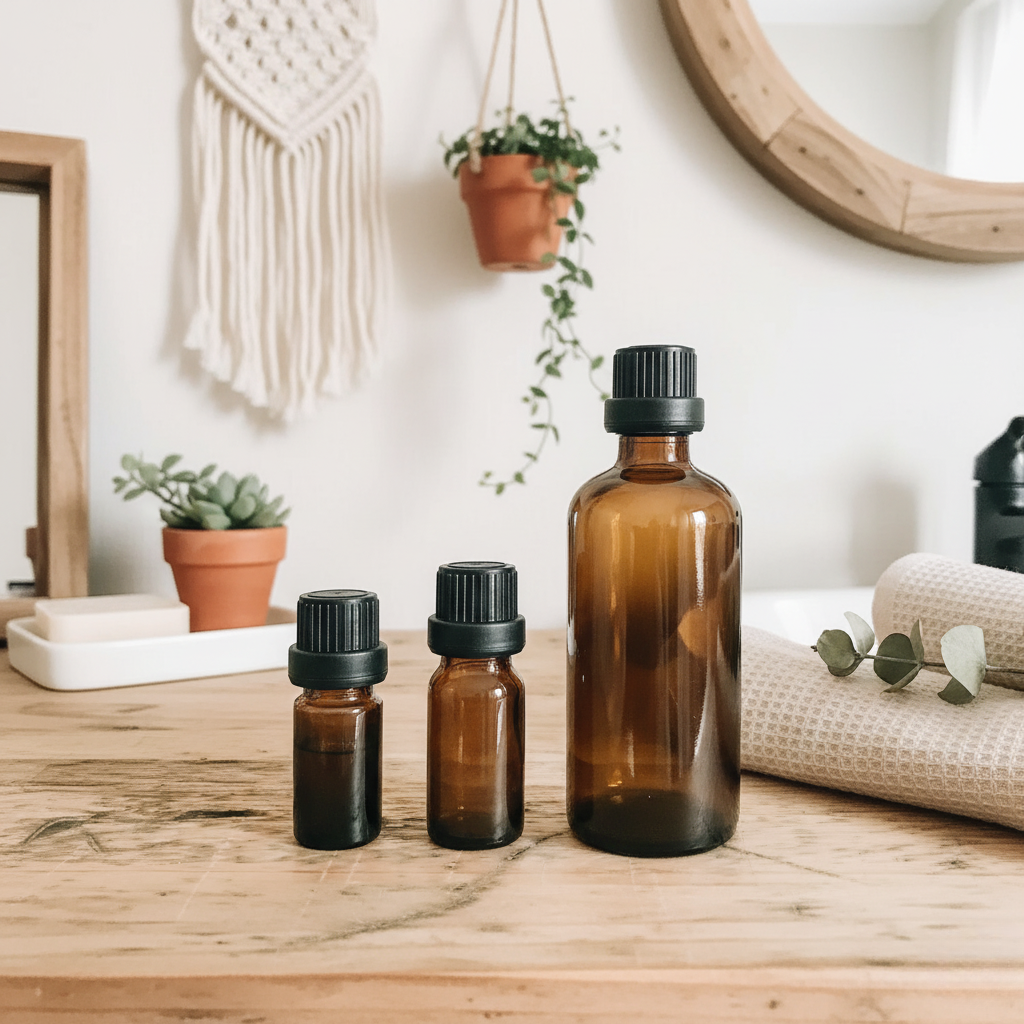 Bruin glazen flesje met druppelteller