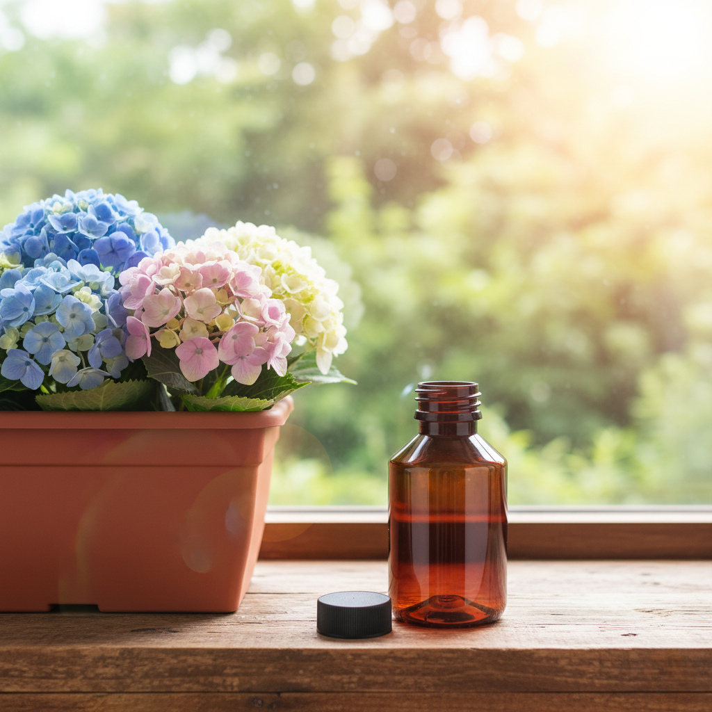 Bruin plastieken flesje met dop