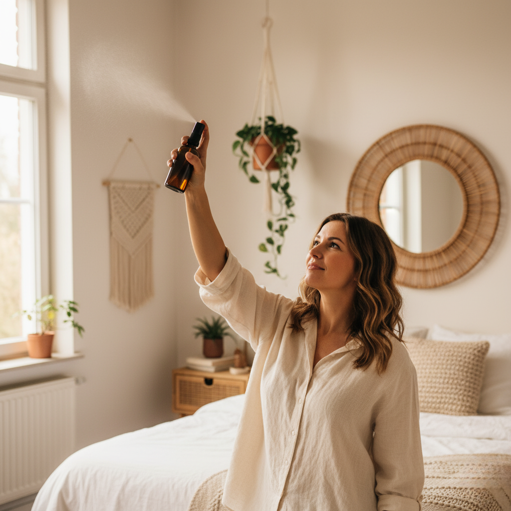 Bruin glazen sprayflesje