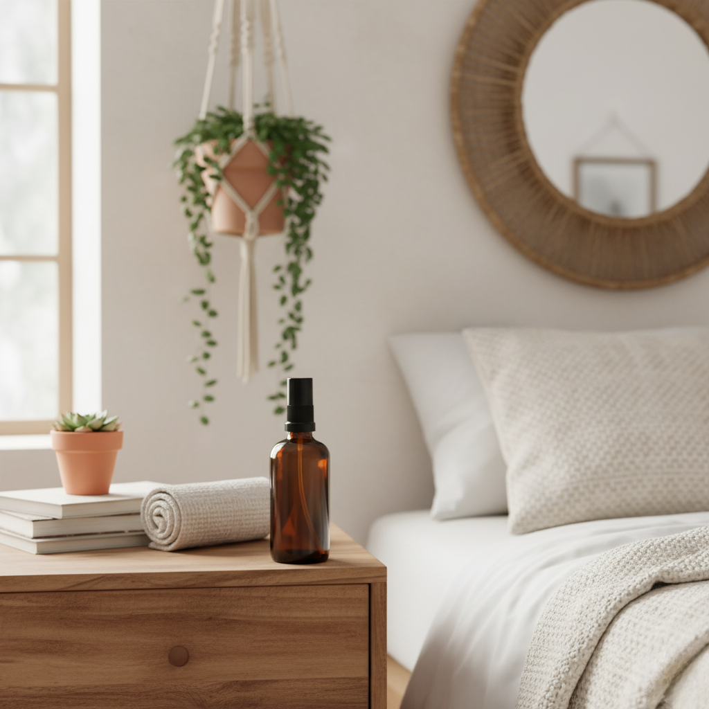 Bruin glazen sprayflesje