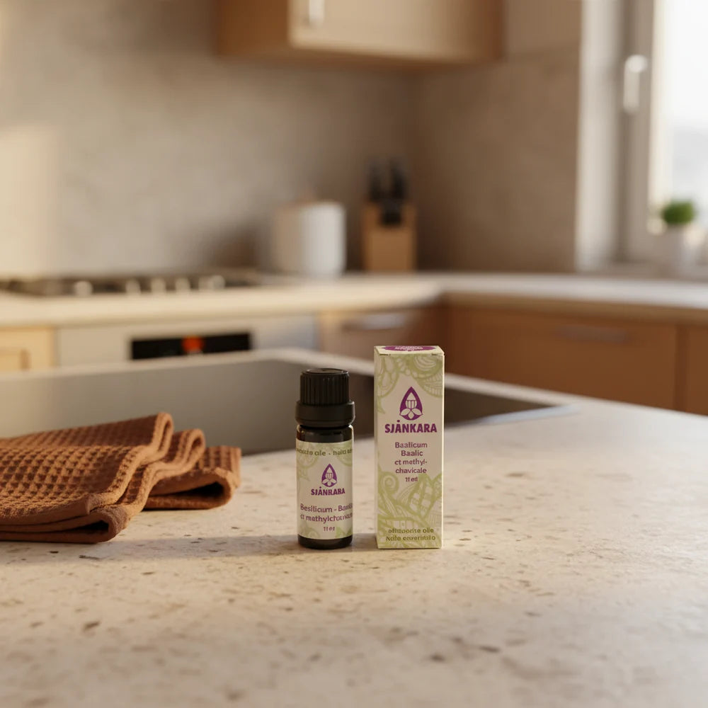 Autodiffuser walnoot + etherische olie Basilicum ct methylchavicol