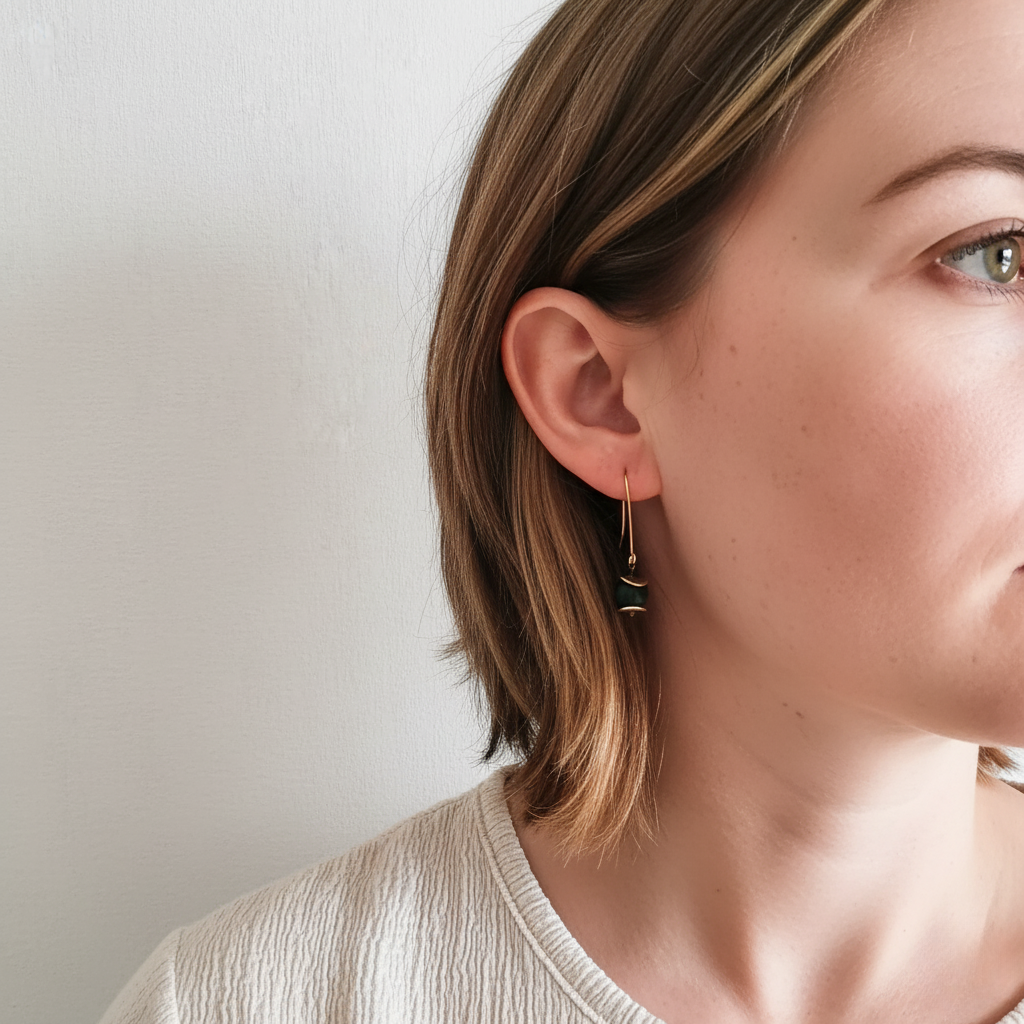 Korte lava oorbellen