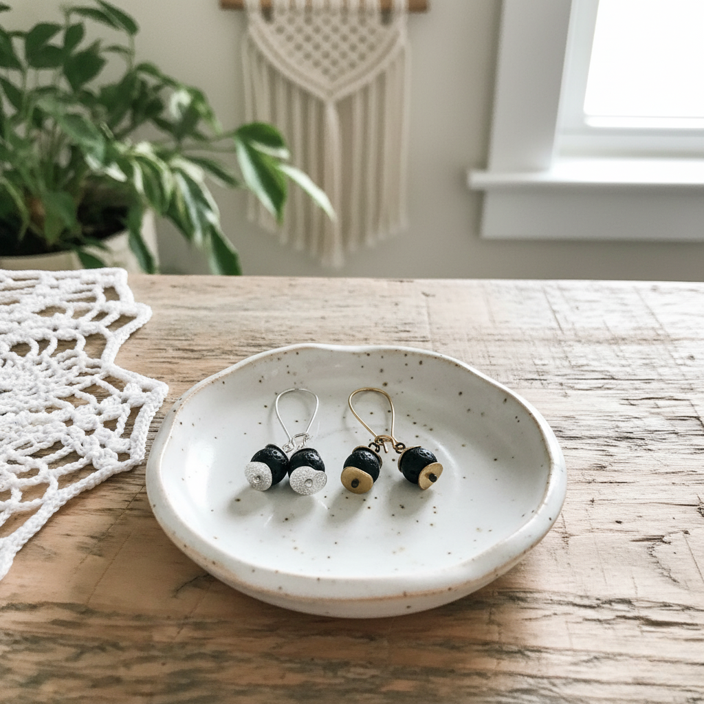 Korte lava oorbellen